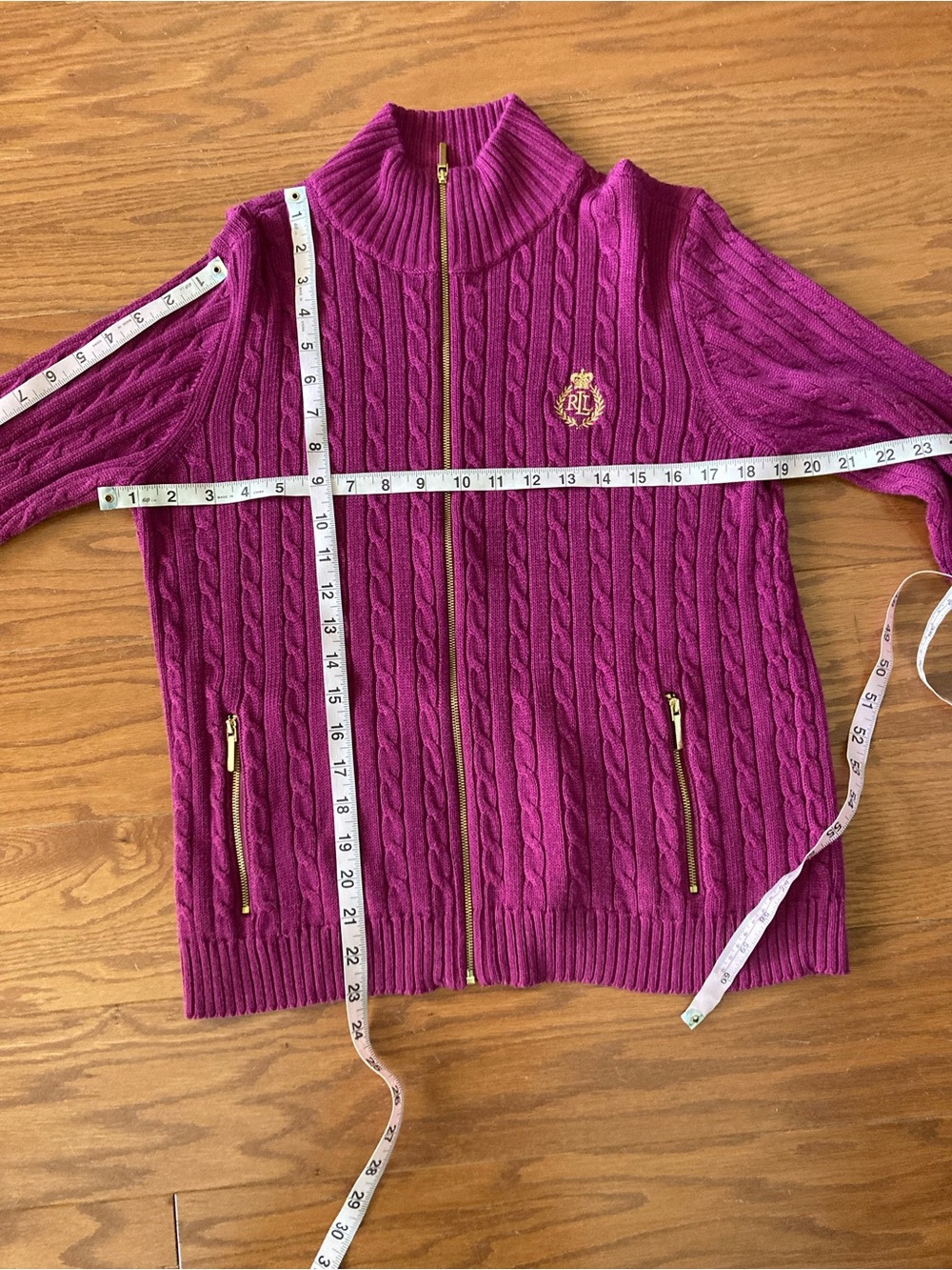 Ralph Lauren Knit Zip-Up Size Large Pockets - Picture 9 of 12